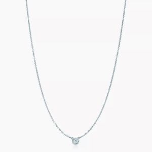TIFFANY & CO ELSA PERETTI DIAMONDS BY THE YARD SINGLE DIAMOND PENDANT IN SILVER